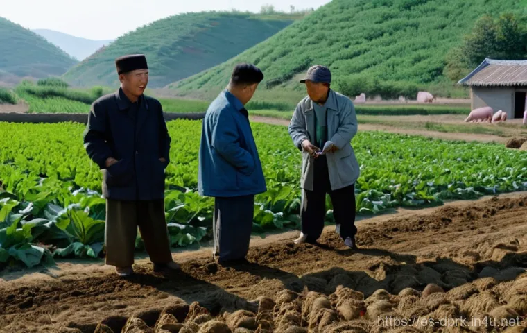 북한의 축산업   가축 사육과 생산 - Prompt 1: Resilient Farmers and Their Pigs in a Rural Setting**