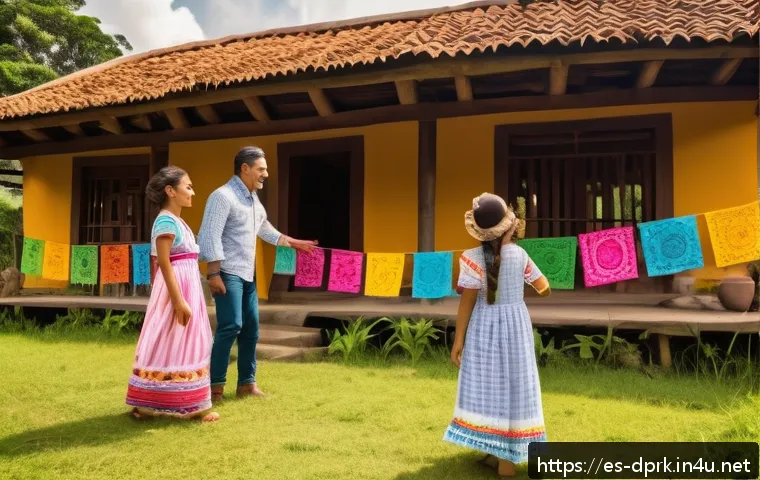 북한 민족성   집단주의와 공동체 문화 - A vibrant Colombian family gathering in a traditional rural setting, with multiple generations celeb...